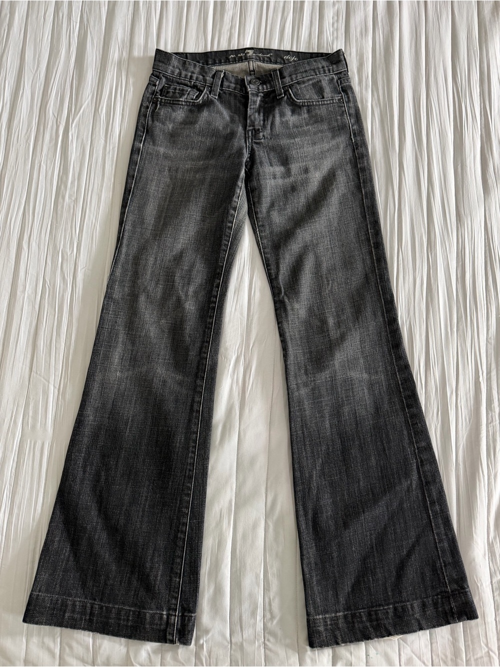 7 For All Mankind Black Flare Jeans